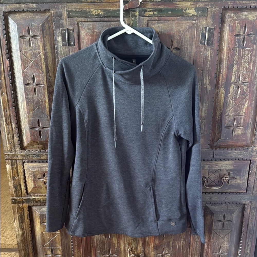 Kuhl Gray Funnel Neck Sweatshirt Soft Knit